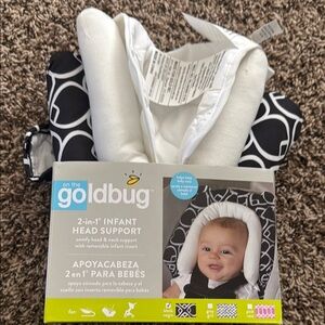 2-in-1 Infant Head Support - Black and White